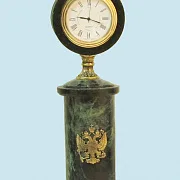 В подарок: Настольные часы с гербом России и змеевиком, 250 мм — фотография 2