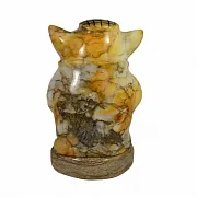 Каменная фигурка «Кот в кепке» с кальцитом — необычный подарок — фотография 2