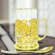 Латунный подстаканник «Русская тройка» — оригинальный подарок — фотография 1