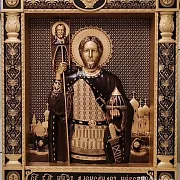 Подарочная икона резная Александр Невский — фотография 4