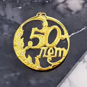 Юбилейная медаль «50 лет» с фианитом — необычный подарок — фотография 1