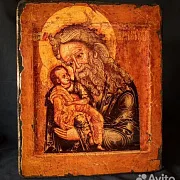 Икона под старину "Святой Симеон Богоприимец" — красивый подарок — фотография 1