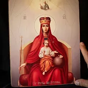На память: Икона Богоматери "Державная" дерево, ручная работа — фотография 6