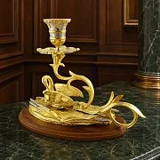 Подсвечник «Лебедь» из латуни — красивый подарок — фотография 1