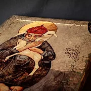 Икона "Св. Спиридон Тримифунтский" старение — необычный подарок — фотография 6