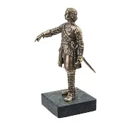 Статуэтка «Петр I» из бронзы со змеевиком, 162×70×70 мм — оригинальный подарок — фотография 3