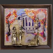 Картина «Вечерняя прогулка. Ессентуки» на ониксе с подсветкой — оригинальный подарок — фотография 6