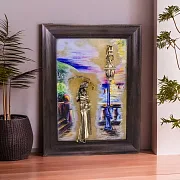 Картина «Девушка с зонтом. Набережная. Парусники» на ониксе — необычный подарок — фотография 1