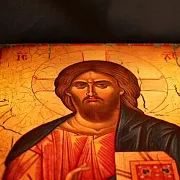 Икона "Христос Вседержитель" дерево, ручная работа — необычный подарок — фотография 8