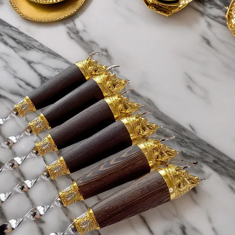 Набор шампуров "Быки". Позолота — оригинальный подарок