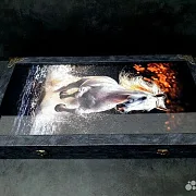 Нарды под стеклом «Лошади» — необычный подарок — фотография 3