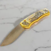Дамасский складной нож «Тигр» — красивый подарок — фотография 1
