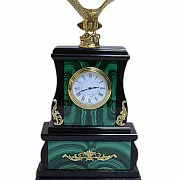 На память: Часы «Орёл» с малахитом и долеритом, 160×75×285 мм — фотография 4