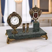 Подарочные часы «Элина» с гербом и двумя подставками — фотография 1