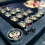 Нарды под стеклом «Золотой Герб России» в подарок — фотография 7