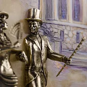 Картина «Вечерняя прогулка. Ессентуки» на ониксе с подсветкой — оригинальный подарок — фотография 4