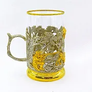 Подстаканник «Охота на медведя» из бронзы — красивый подарок — фотография 2