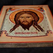 Икона "Спас Нерукотворный c Архангелами" — оригинальный подарок — фотография 4
