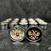 Комплект стальных фишек для нард «Герб России» — красивый подарок — фотография 2